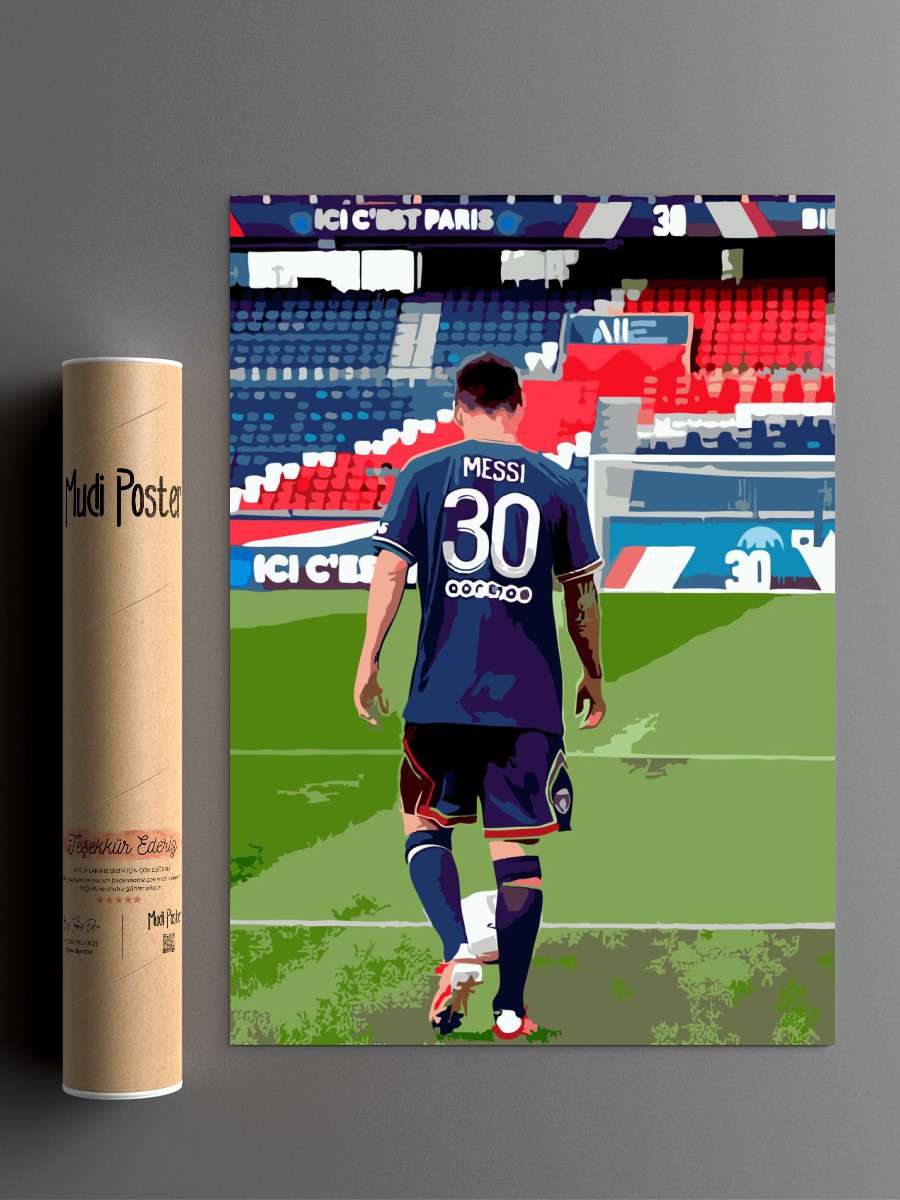 Lionel Messi PSG Futbol Poster Çerçevesiz Yüksek Kalite Futbolcu Duvar Poster