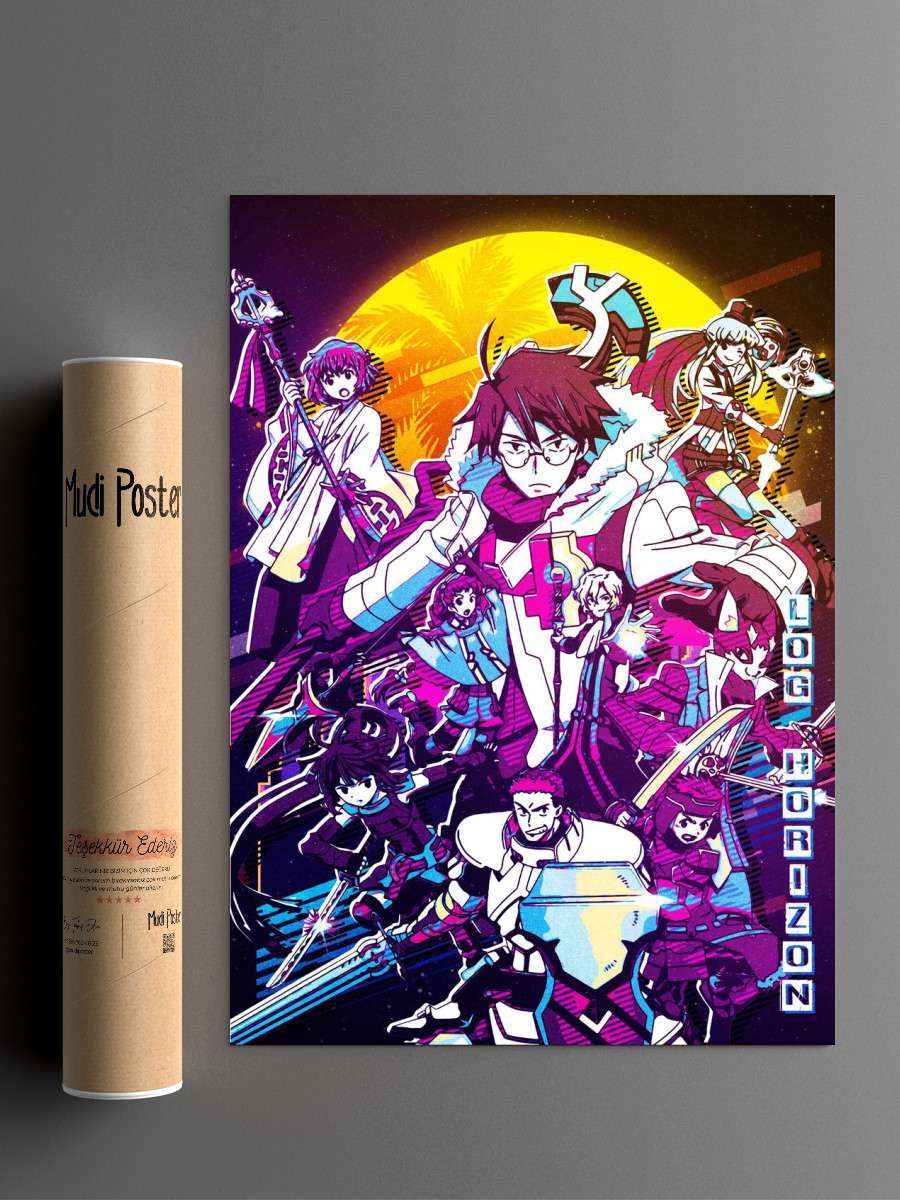 log horizon retro Anime Poster Çerçevesiz Yüksek Kalite Anime Duvar Poster