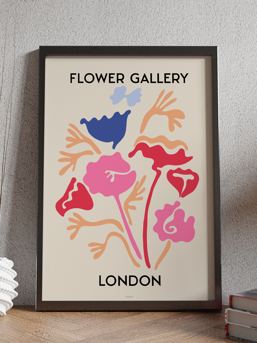 London Soyut Çiçek Modern Poster Çerçevesiz Duvar Tablosu Sanatsal Poster