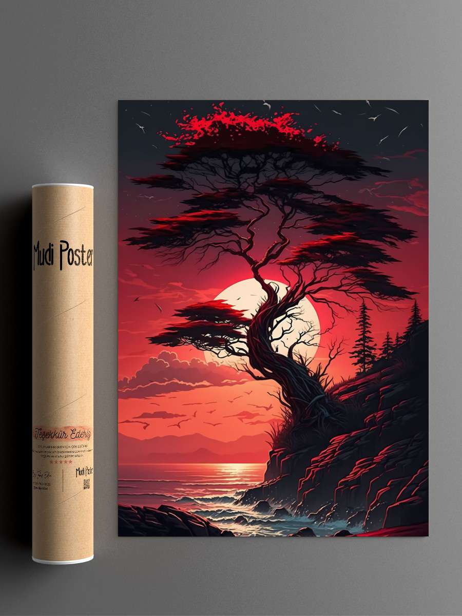 Lone Tree Anime Anime Poster Çerçevesiz Yüksek Kalite Anime Duvar Poster