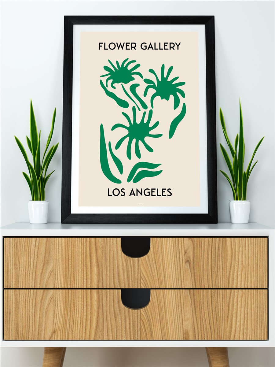Los Angeles Soyut Çiçek Modern Poster Çerçevesiz Duvar Tablosu Sanatsal Poster