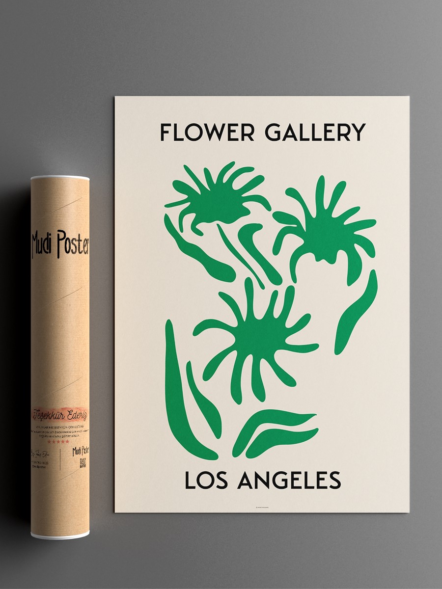 Los Angeles Soyut Çiçek Modern Poster Çerçevesiz Duvar Tablosu Sanatsal Poster