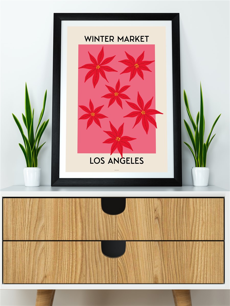 Los Angeles Soyut Modern Poster Çerçevesiz Duvar Tablosu Sanatsal Poster