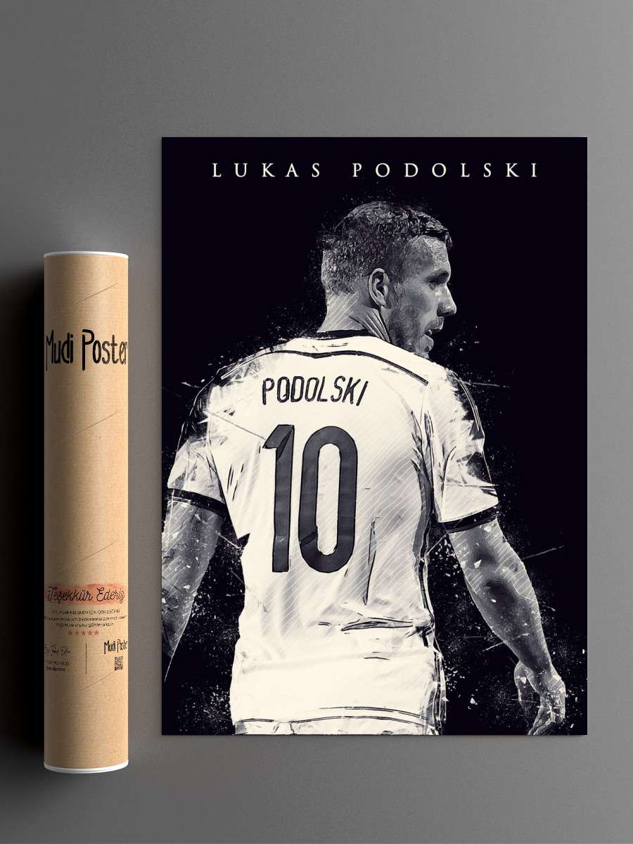 Lukas Podolski Futbol Poster Çerçevesiz Yüksek Kalite Futbolcu Duvar Poster