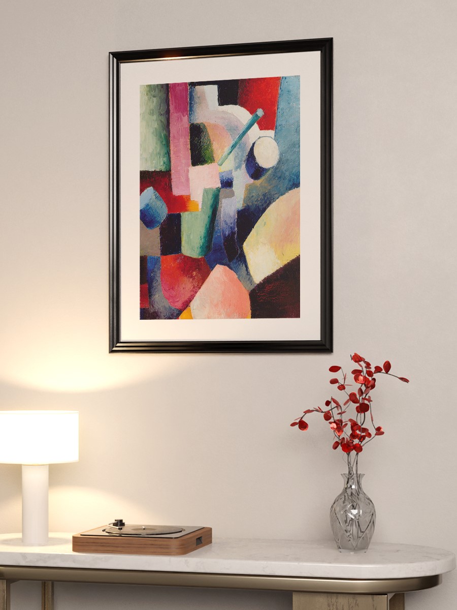 Macke Composition of Forms Tablo Sanatsal Ünlü Ressam Poster Çerçevesiz Yüksek Kalite Poster