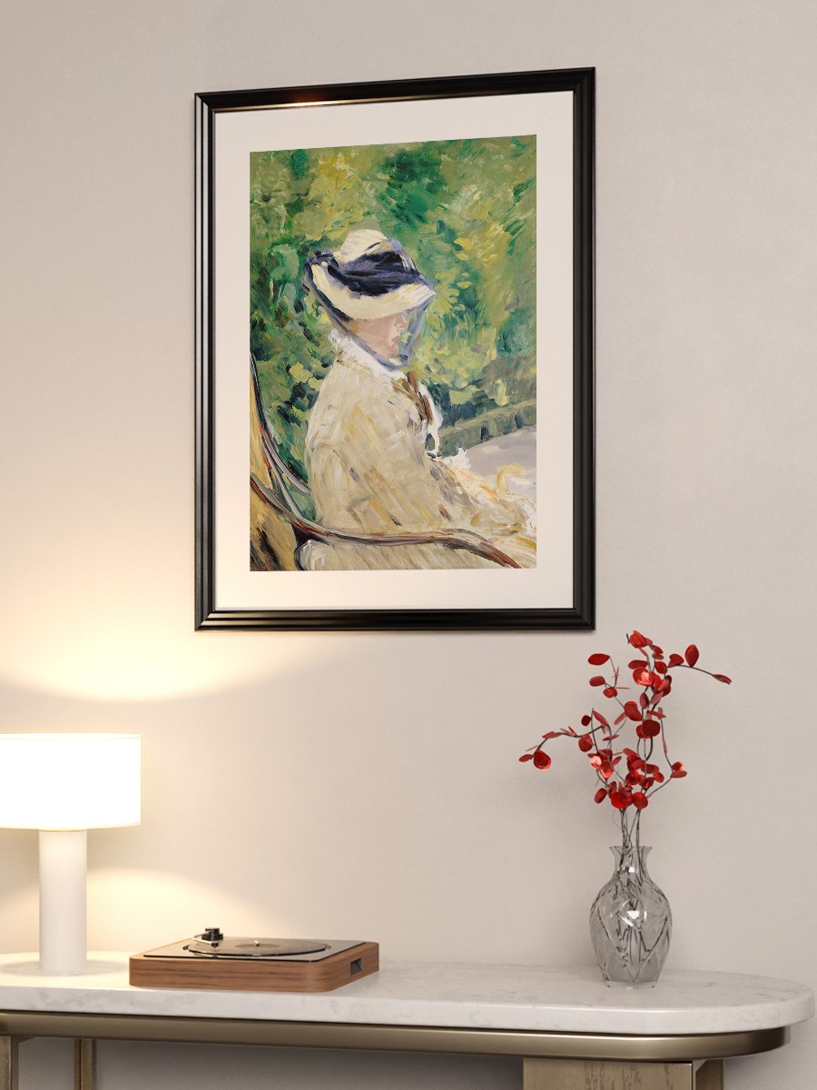 Madame Manet at Bellevue Tablo Sanatsal Ünlü Ressam Poster Çerçevesiz Yüksek Kalite Poster