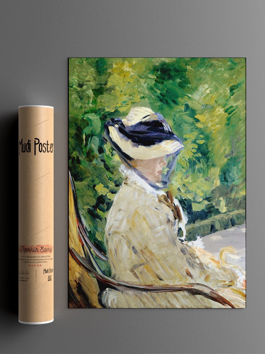 Madame Manet at Bellevue Tablo Sanatsal Ünlü Ressam Poster Çerçevesiz Yüksek Kalite Poster