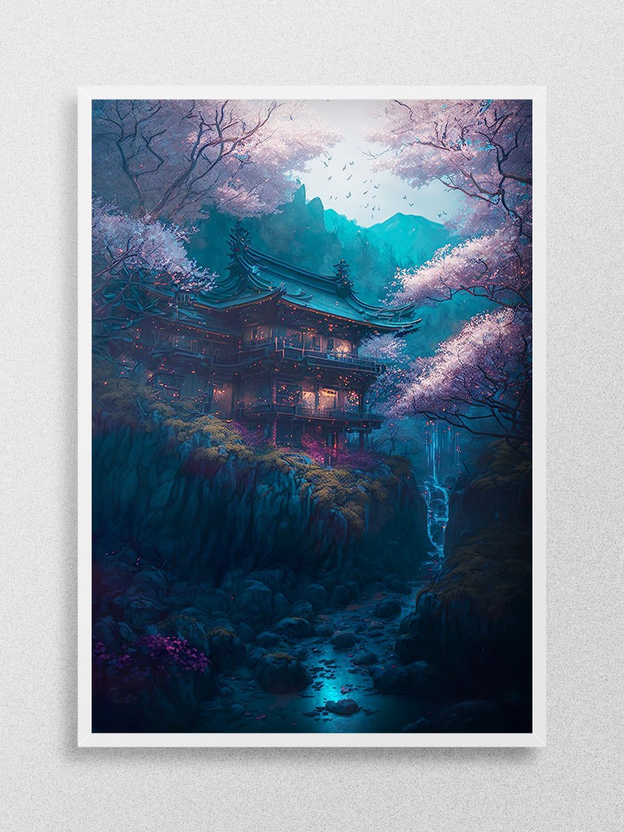 Magic Cherry Blossom House Anime Poster Çerçevesiz Yüksek Kalite Anime Duvar Poster
