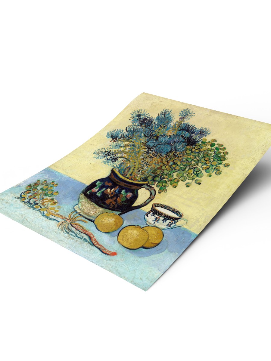 Majolica with Wildflowers Tablo Sanatsal Ünlü Ressam Poster Çerçevesiz Yüksek Kalite Poster