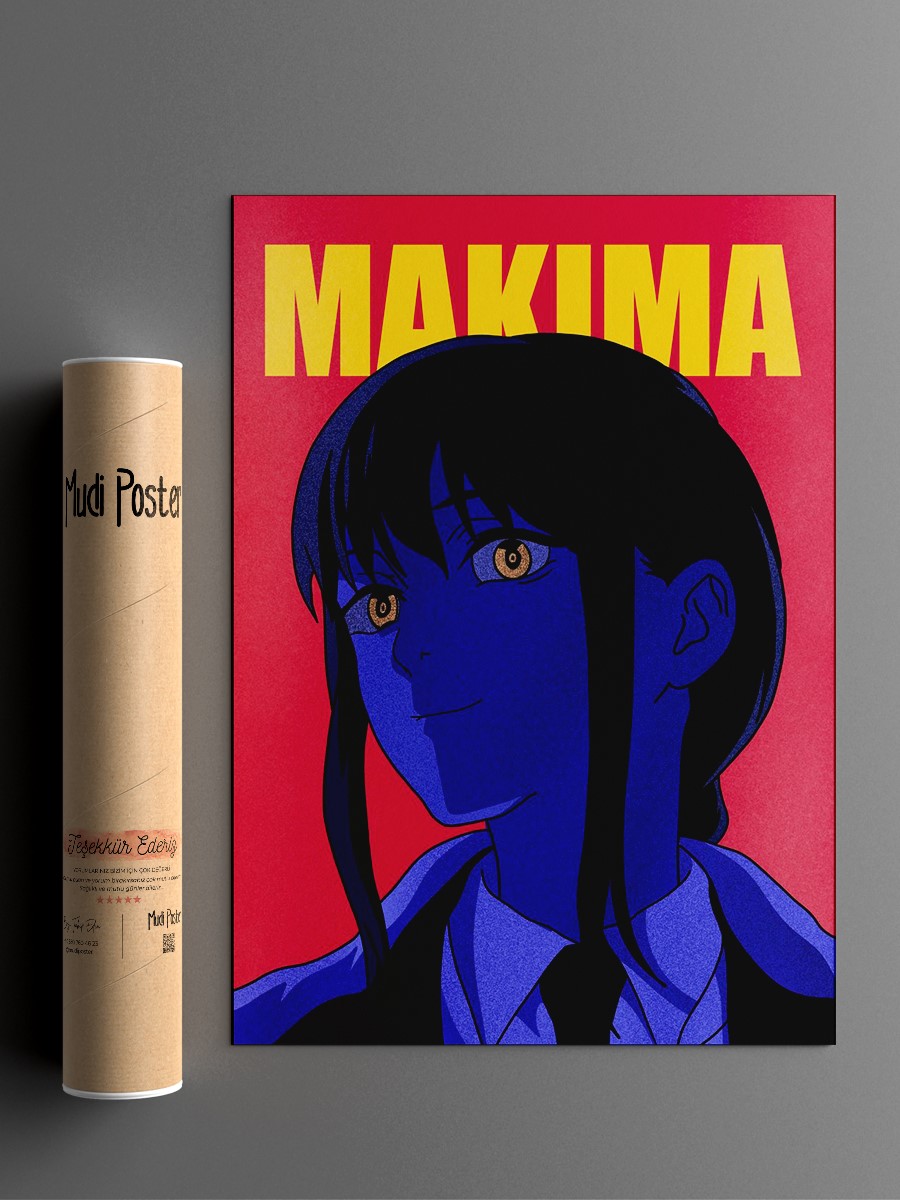 Makima chainsaw man Poster, Çerçevesiz Tv Film Poster