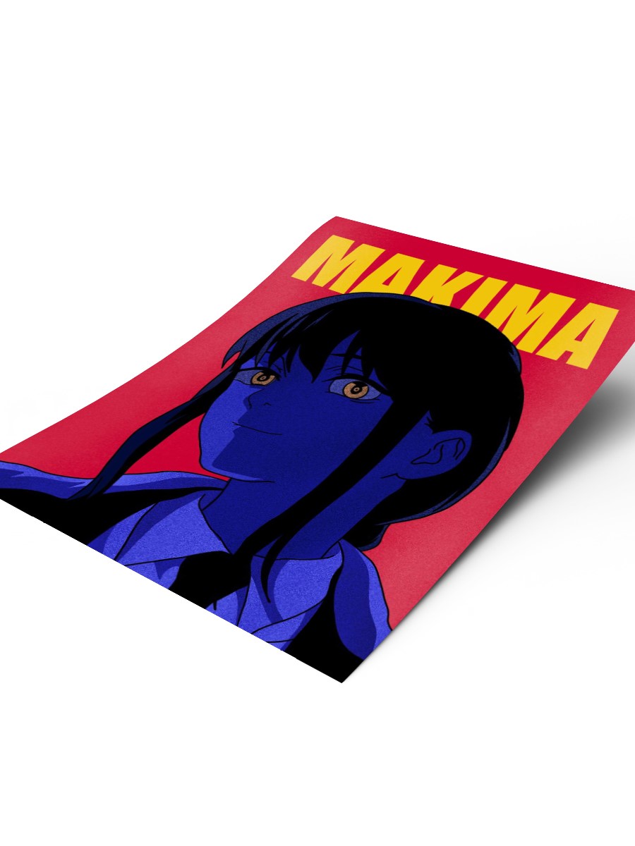 Makima chainsaw man Poster, Çerçevesiz Tv Film Poster