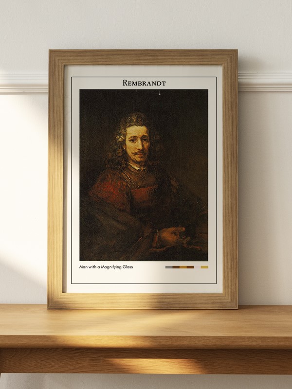 Rembrandt Man with a Magnifying Glass Poster - En İyi Fiyatlarla