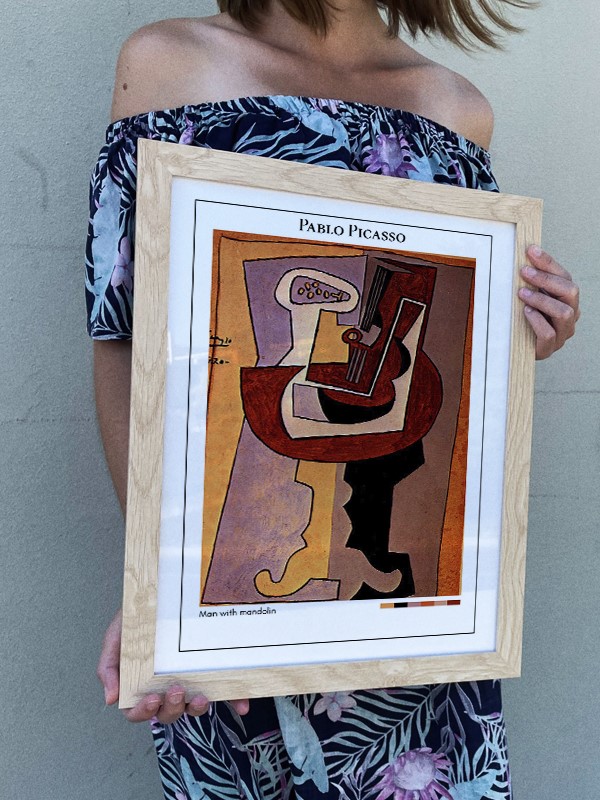 Pablo Picasso Man with mandolin Poster