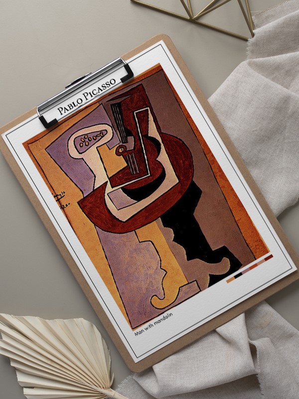 Pablo Picasso Man with mandolin Poster