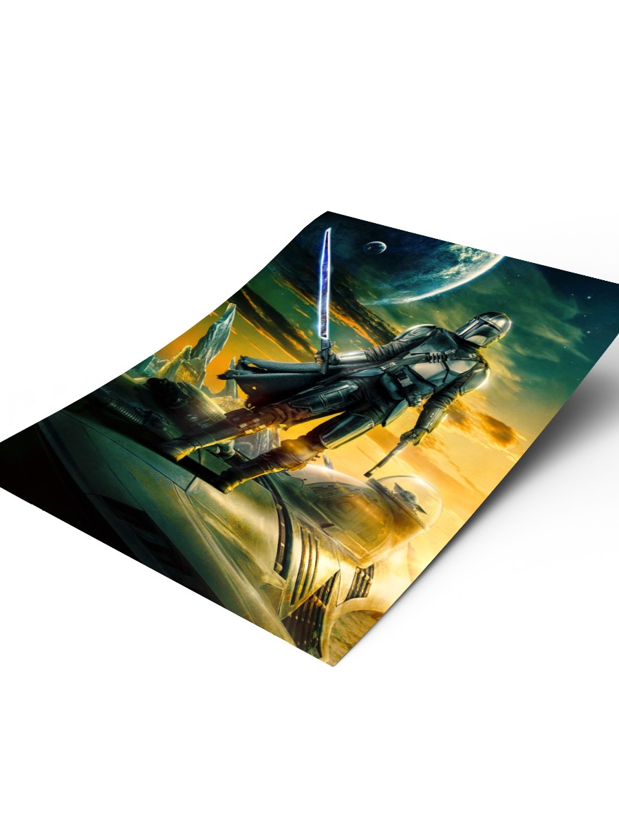 Mandalorian key art Poster, Çerçevesiz Tv Film Poster