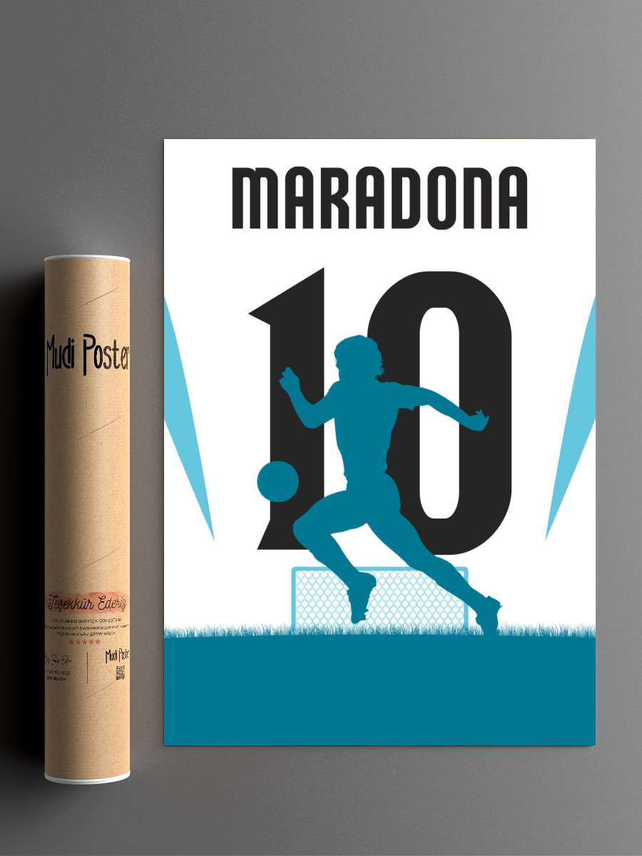 Maradona Futbol Poster Çerçevesiz Yüksek Kalite Futbolcu Duvar Poster