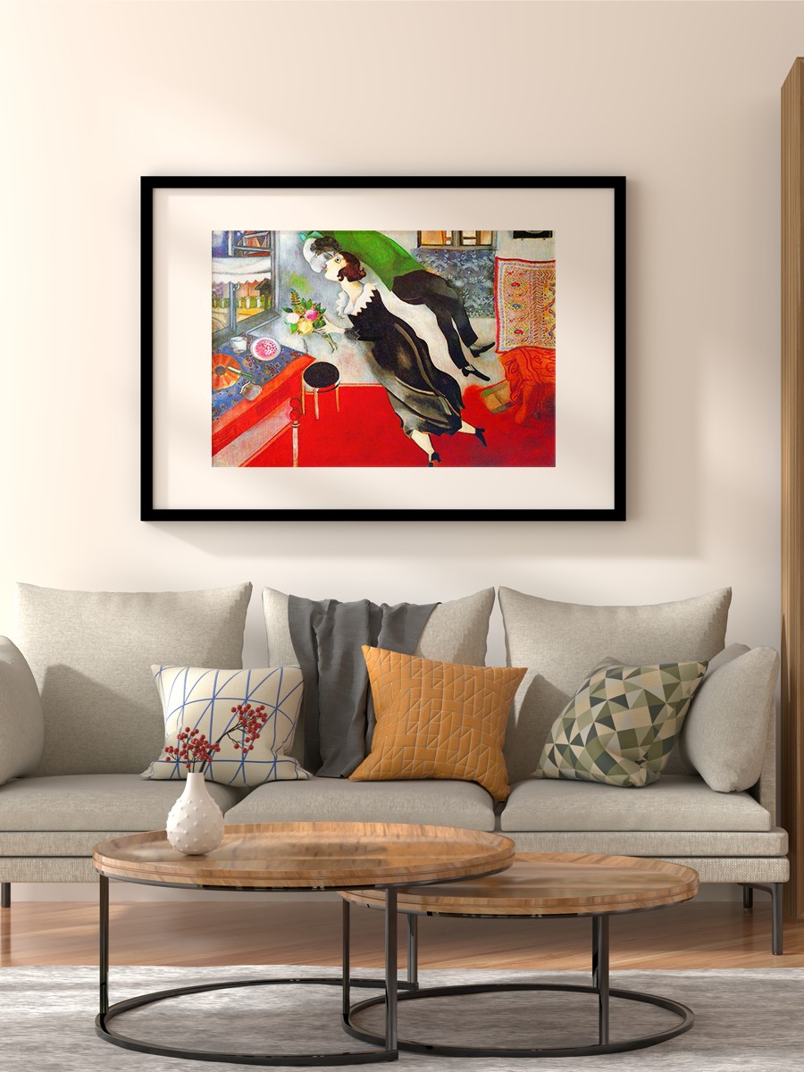 Marc Chagall Birthday  Tablo Sanatsal Ünlü Ressam Poster Çerçevesiz Yüksek Kalite Poster