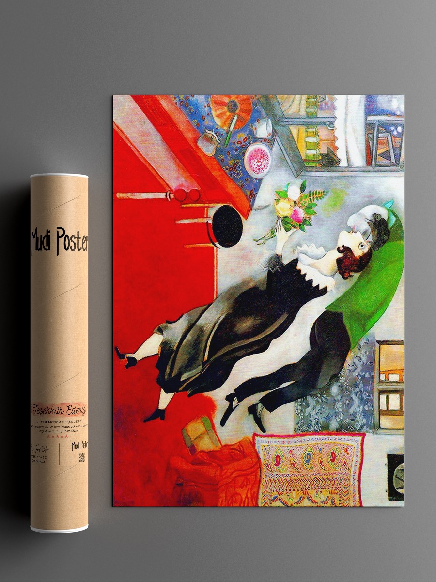 Marc Chagall Birthday  Tablo Sanatsal Ünlü Ressam Poster Çerçevesiz Yüksek Kalite Poster