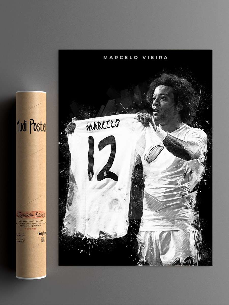 Marcelo Futbol Poster Çerçevesiz Yüksek Kalite Futbolcu Duvar Poster