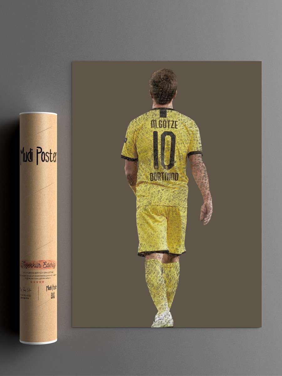 Mario Gotze Futbol Poster Çerçevesiz Yüksek Kalite Futbolcu Duvar Poster