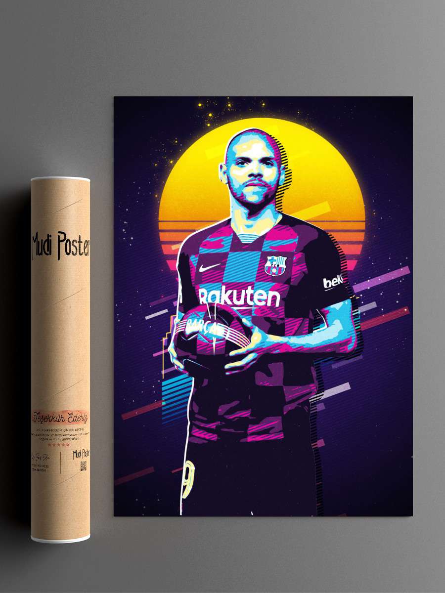 Martin Braithwaite Futbol Poster Çerçevesiz Yüksek Kalite Futbolcu Duvar Poster