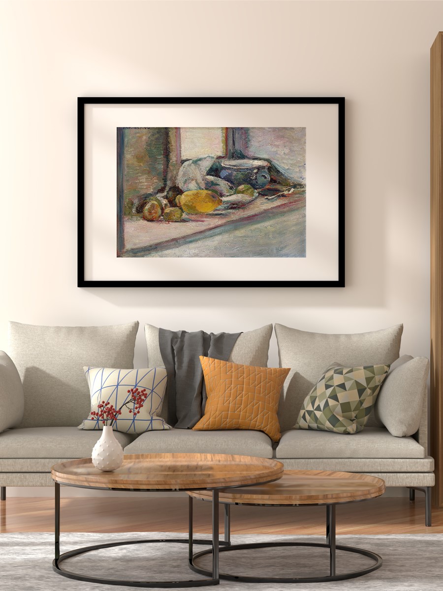 Matisse Blue Pot and Lemon Tablo Sanatsal Ünlü Ressam Poster Çerçevesiz Yüksek Kalite Poster