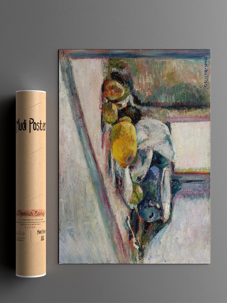 Matisse Blue Pot and Lemon Tablo Sanatsal Ünlü Ressam Poster Çerçevesiz Yüksek Kalite Poster