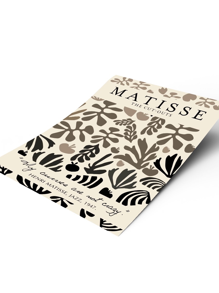 Matisse Mono Soyut Poster Modern Duvar Tablosu Çerçevesiz Poster Salon, Mutfak Ve Ofis Duvar Dekoru