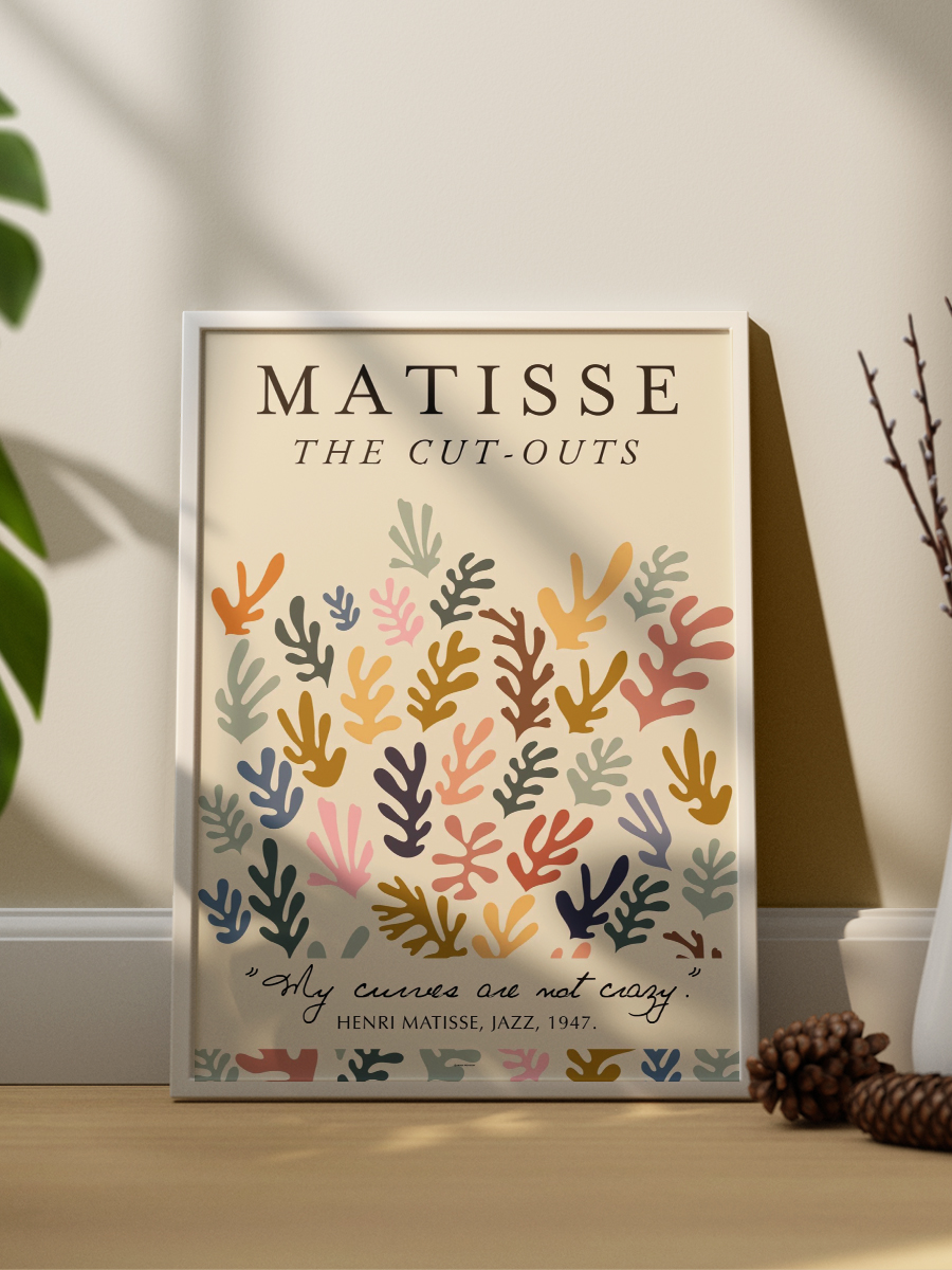 Matisse Soyut Çiçekler Poster Modern Duvar Tablosu Çerçevesiz Poster Salon, Mutfak Ve Ofis Duvar Dekoru