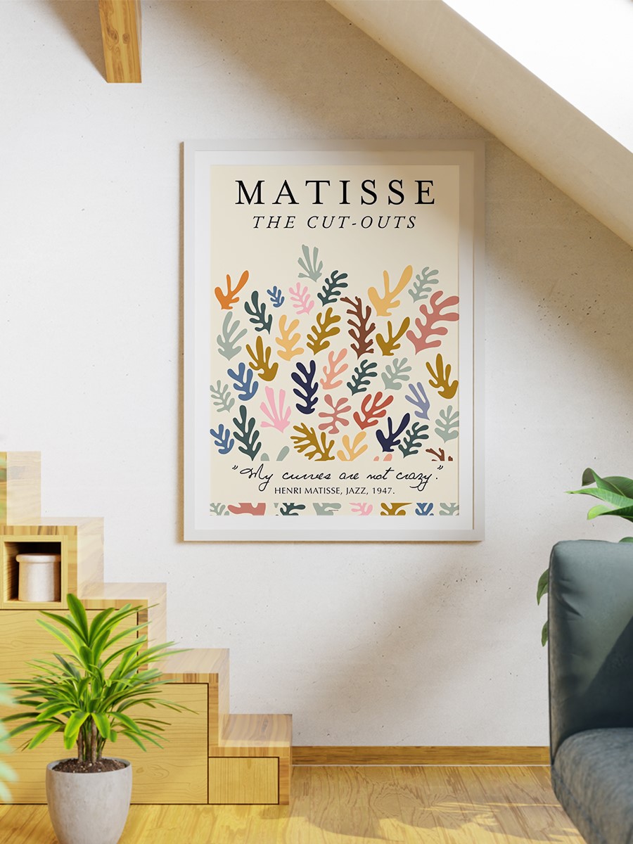 Matisse Soyut Çiçekler Poster Modern Duvar Tablosu Çerçevesiz Poster Salon, Mutfak Ve Ofis Duvar Dekoru
