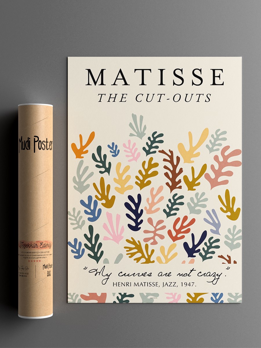 Matisse Soyut Çiçekler Poster Modern Duvar Tablosu Çerçevesiz Poster Salon, Mutfak Ve Ofis Duvar Dekoru