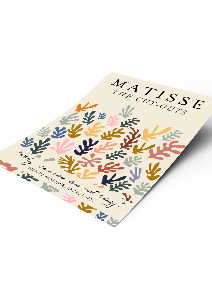 Matisse Soyut Çiçekler Poster Modern Duvar Tablosu Çerçevesiz Poster Salon, Mutfak Ve Ofis Duvar Dekoru