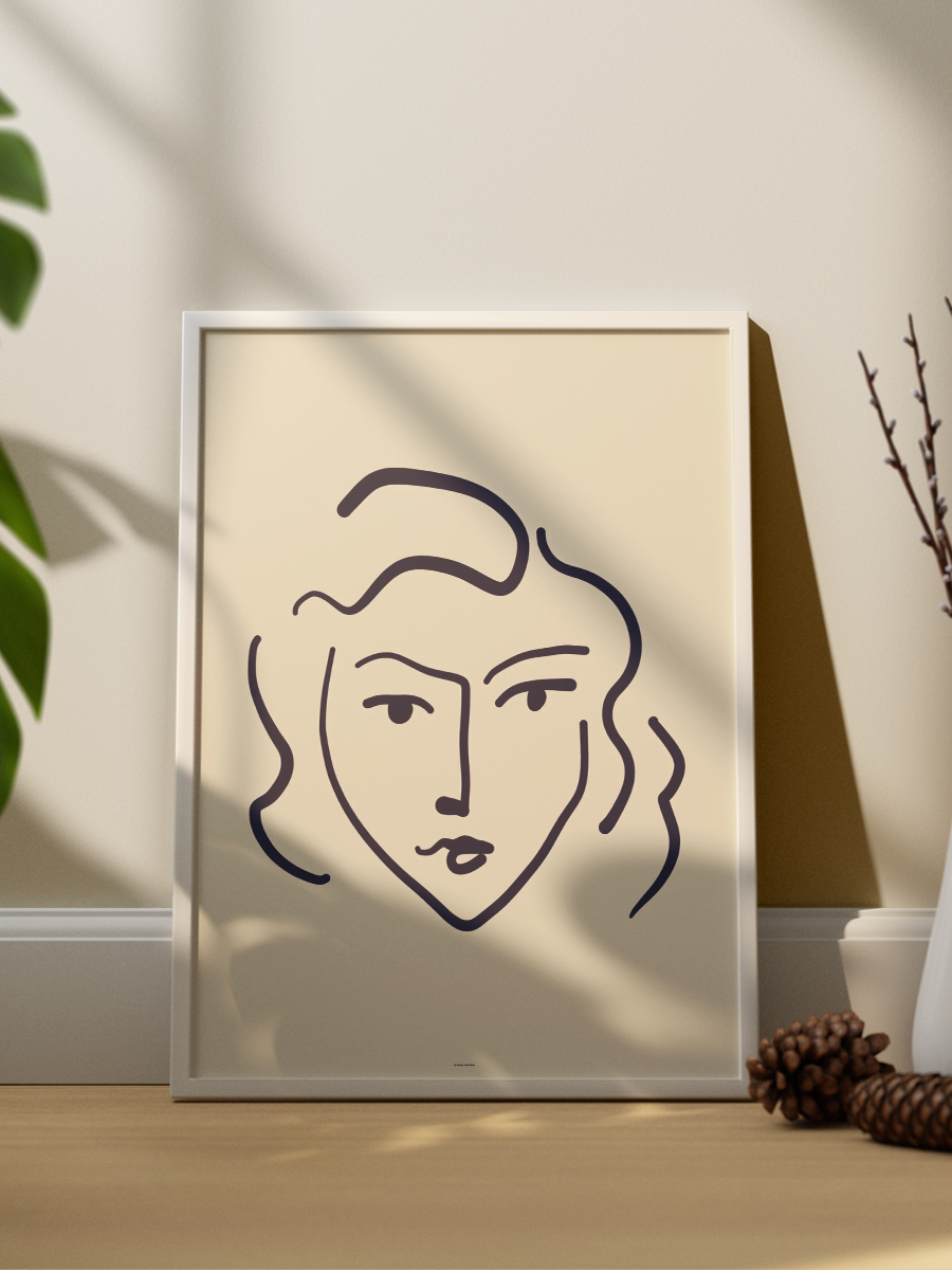 Matisse Soyut Çizgi Portre Poster Modern Duvar Tablosu Çerçevesiz Poster Salon, Mutfak Ve Ofis Duvar Dekoru