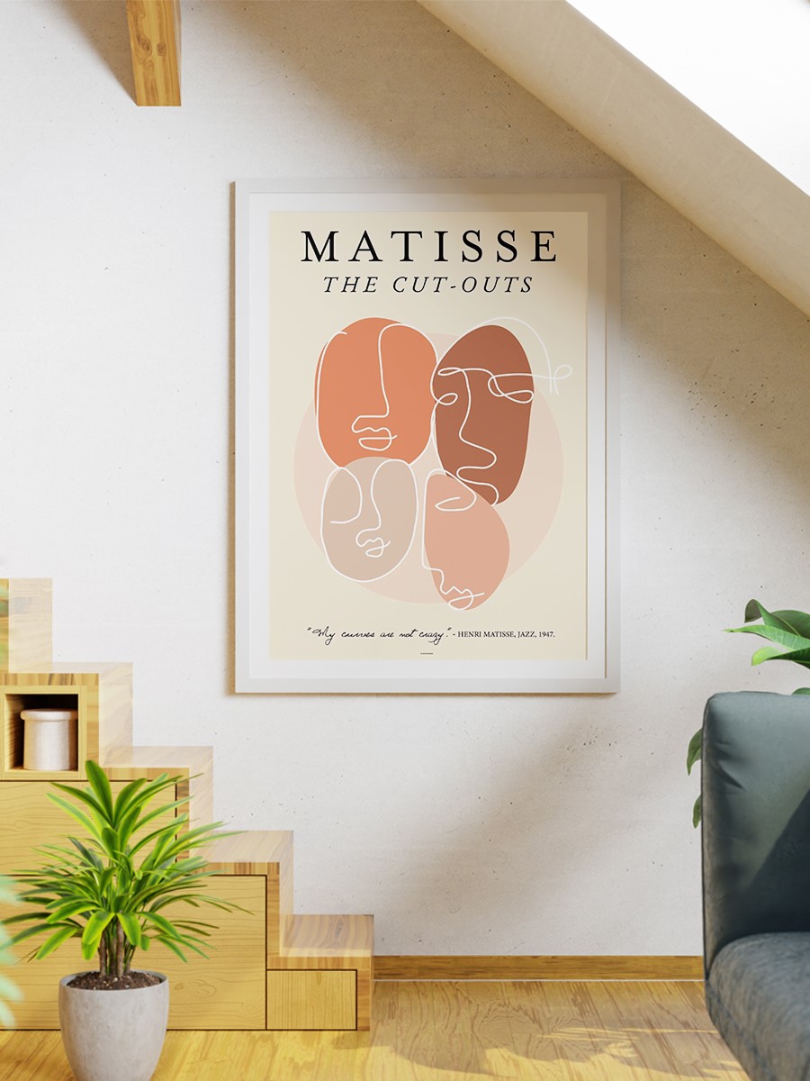 Matisse Soyut Poster Modern Duvar Tablosu Çerçevesiz Poster Salon, Mutfak Ve Ofis Duvar Dekoru