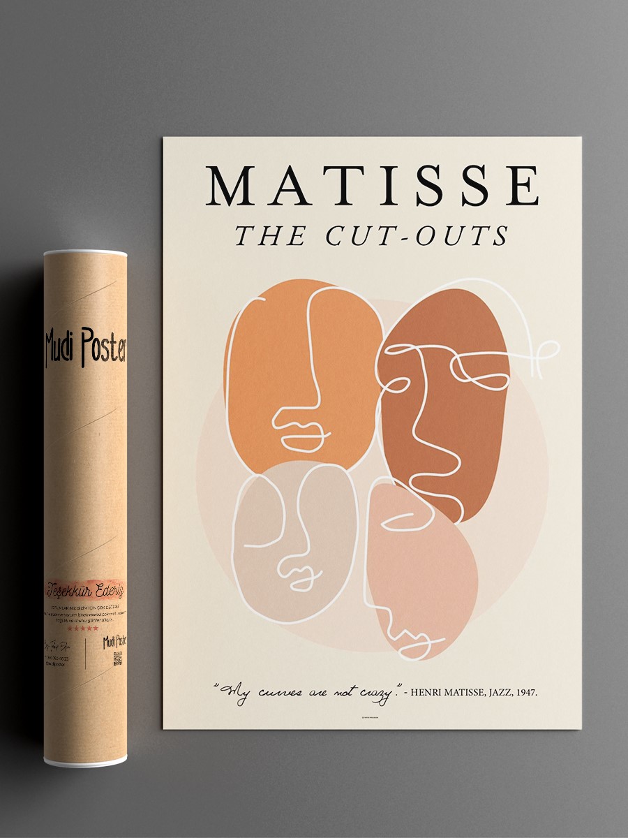 Matisse Soyut Poster Modern Duvar Tablosu Çerçevesiz Poster Salon, Mutfak Ve Ofis Duvar Dekoru