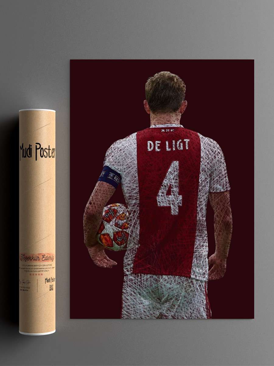 Matthijs de Ligt Futbol Poster Çerçevesiz Yüksek Kalite Futbolcu Duvar Poster