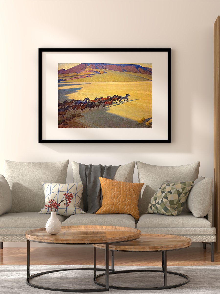 Maynard Dixon Wild Horses Tablo Sanatsal Ünlü Ressam Poster Çerçevesiz Yüksek Kalite Poster