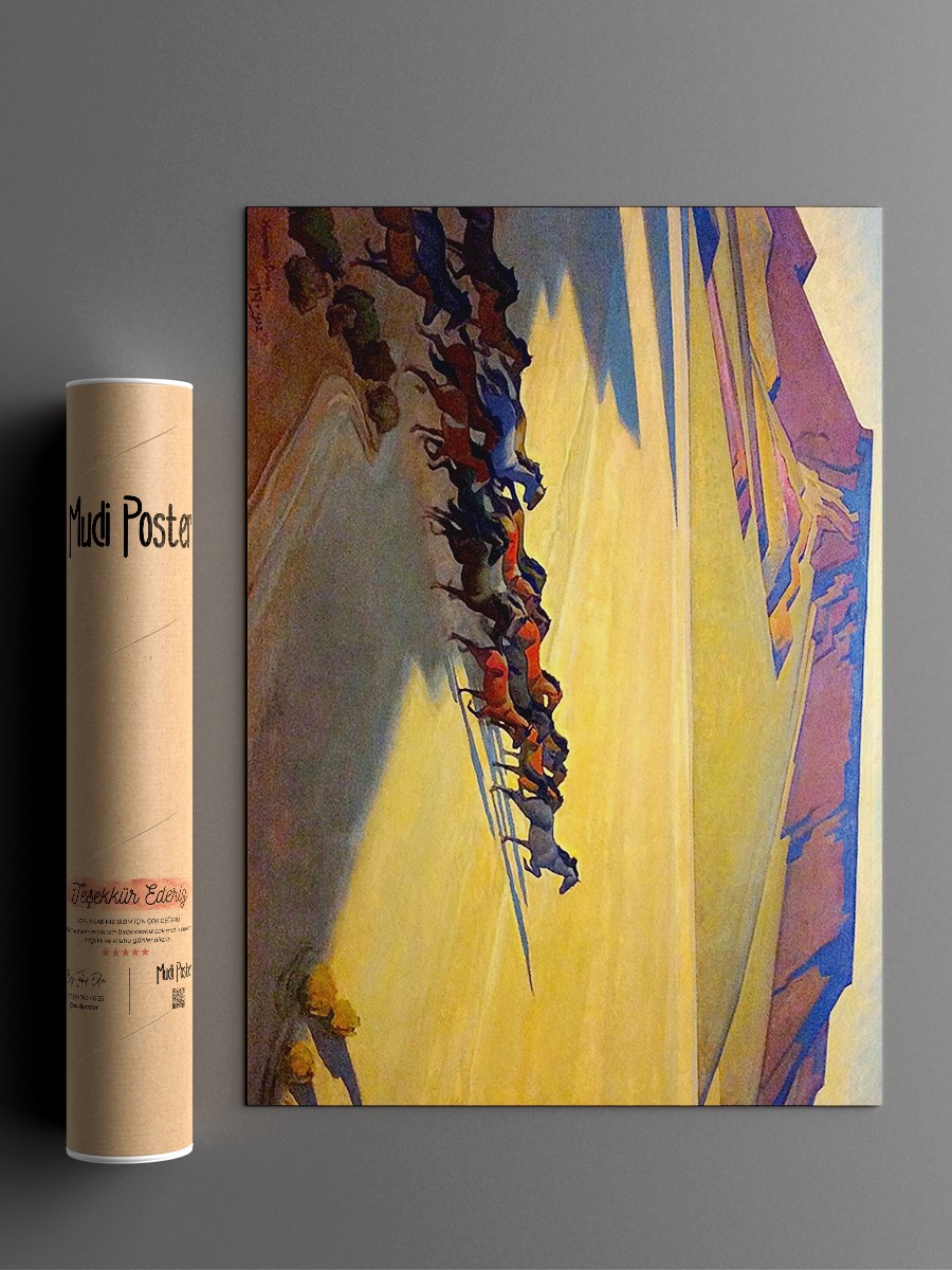 Maynard Dixon Wild Horses Tablo Sanatsal Ünlü Ressam Poster Çerçevesiz Yüksek Kalite Poster