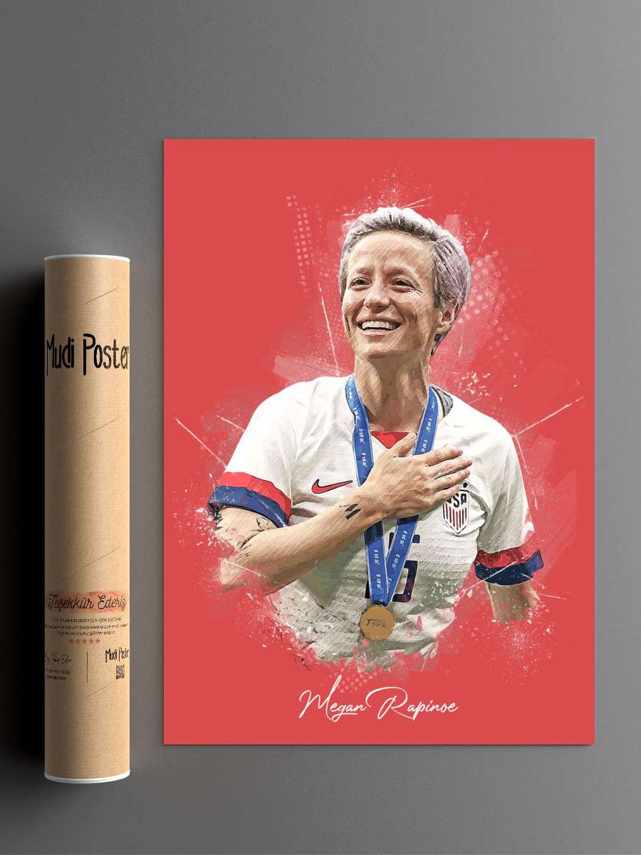 Megan Rapinoe Futbol Poster Çerçevesiz Yüksek Kalite Futbolcu Duvar Poster