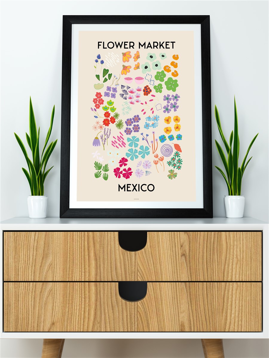 Meksika Soyut  Modern Poster Çerçevesiz Duvar Tablosu Sanatsal Poster