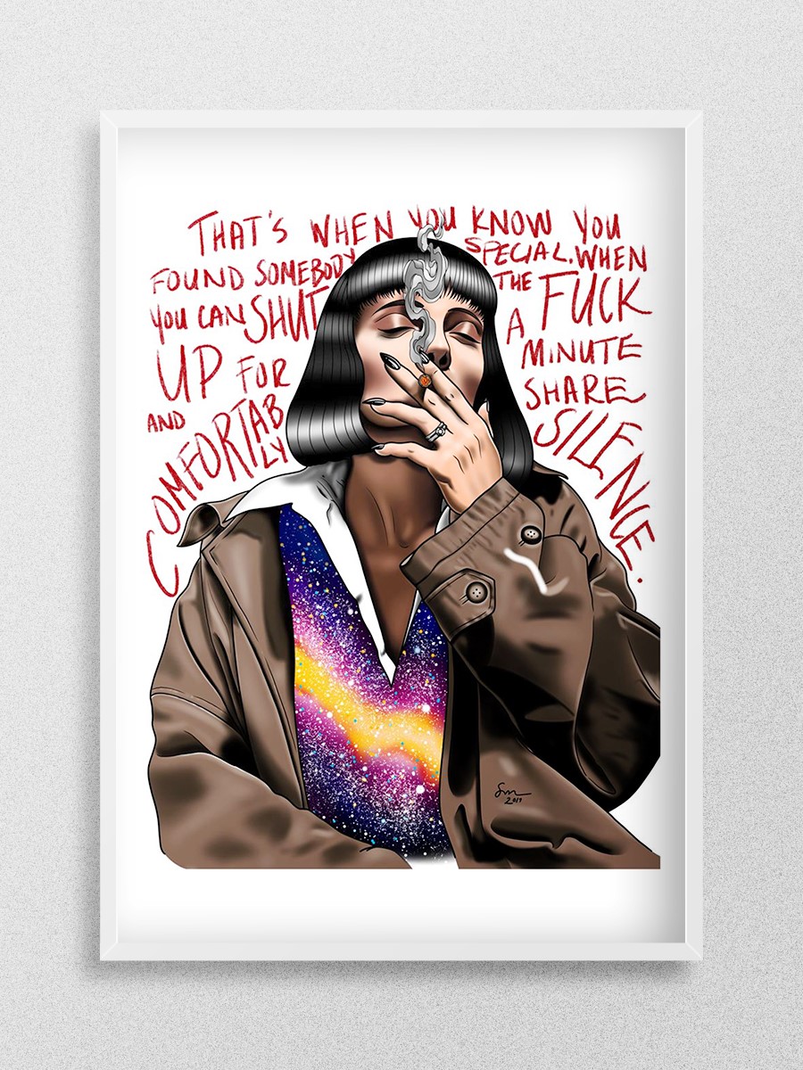 Mia Wallace Pulp Fiction Poster, Çerçevesiz Tv Film Poster