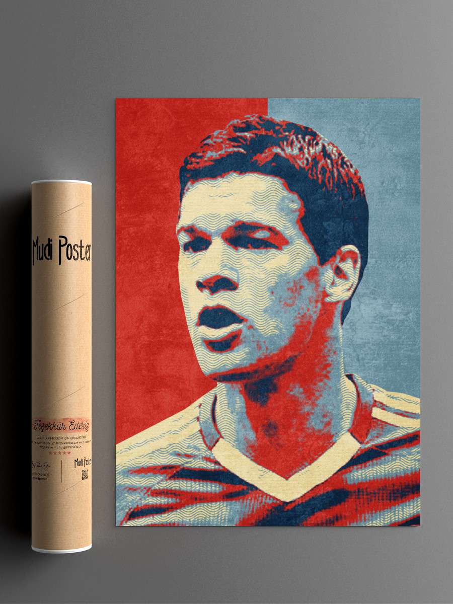 michael ballack Futbol Poster Çerçevesiz Yüksek Kalite Futbolcu Duvar Poster