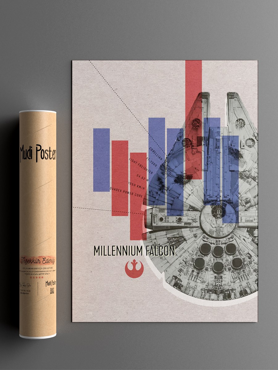Millenium Falcon Poster, Çerçevesiz Tv Film Poster