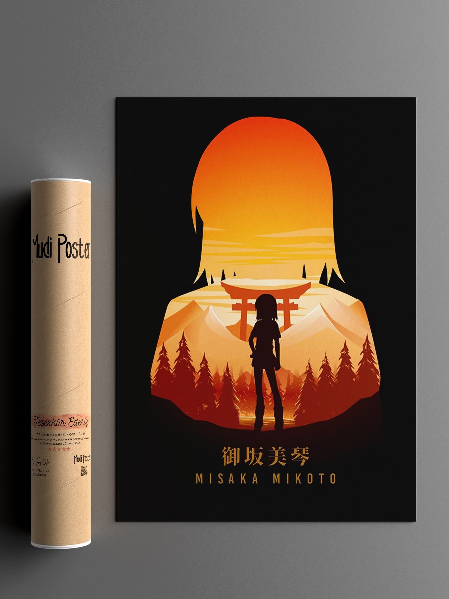 Misaka Mikoto Toaru Anime Poster Çerçevesiz Yüksek Kalite Anime Duvar Poster