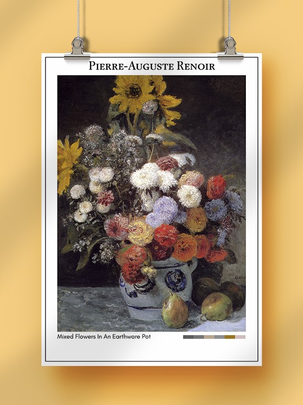 Pierre-Auguste Renoir Mixed Flowers In An Earthware Pot Poster