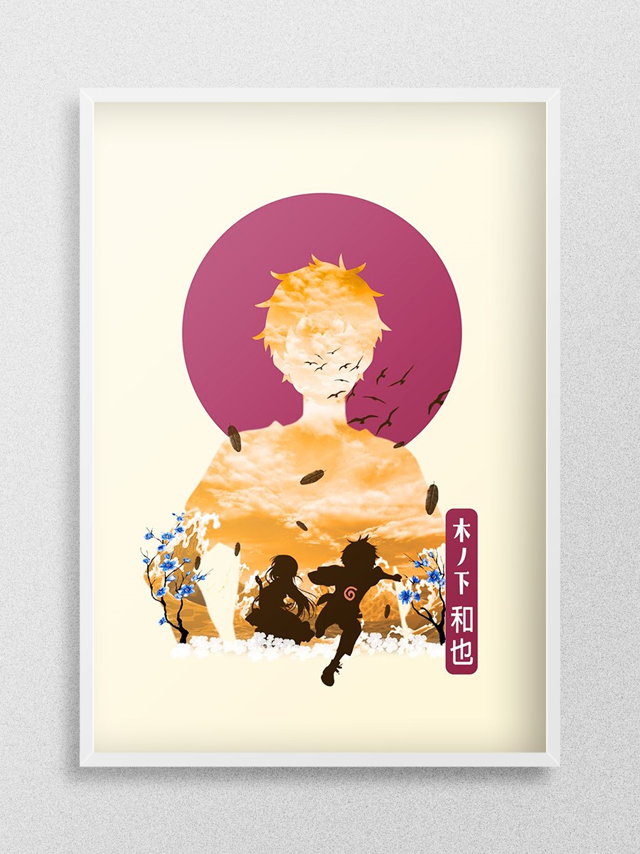 Mizuhara and Kazuya Anime Poster Çerçevesiz Yüksek Kalite Anime Duvar Poster