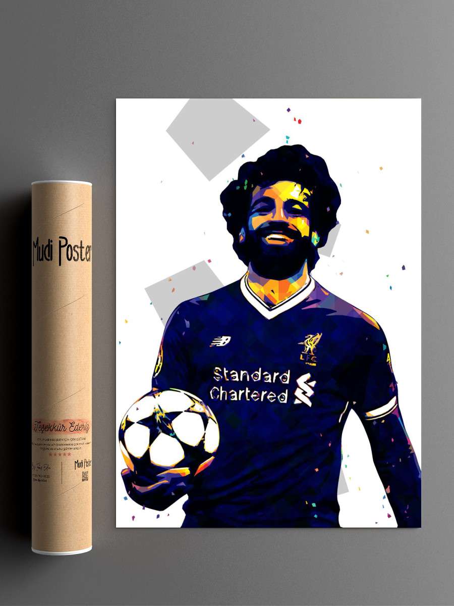 Mohamed Salah Futbol Poster Çerçevesiz Yüksek Kalite Futbolcu Duvar Poster