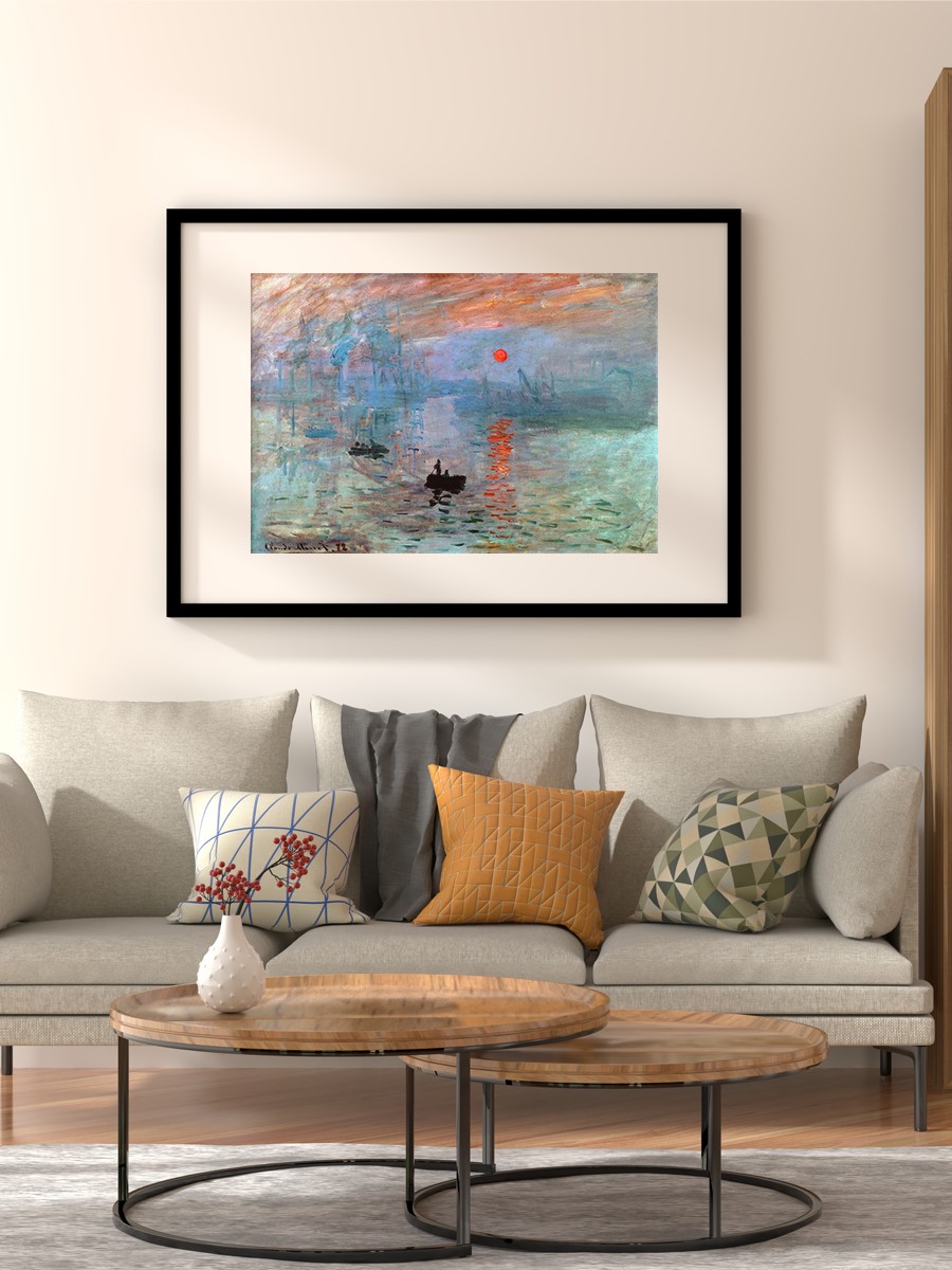 Monet Impression Sunrise Tablo Sanatsal Ünlü Ressam Poster Çerçevesiz Yüksek Kalite Poster