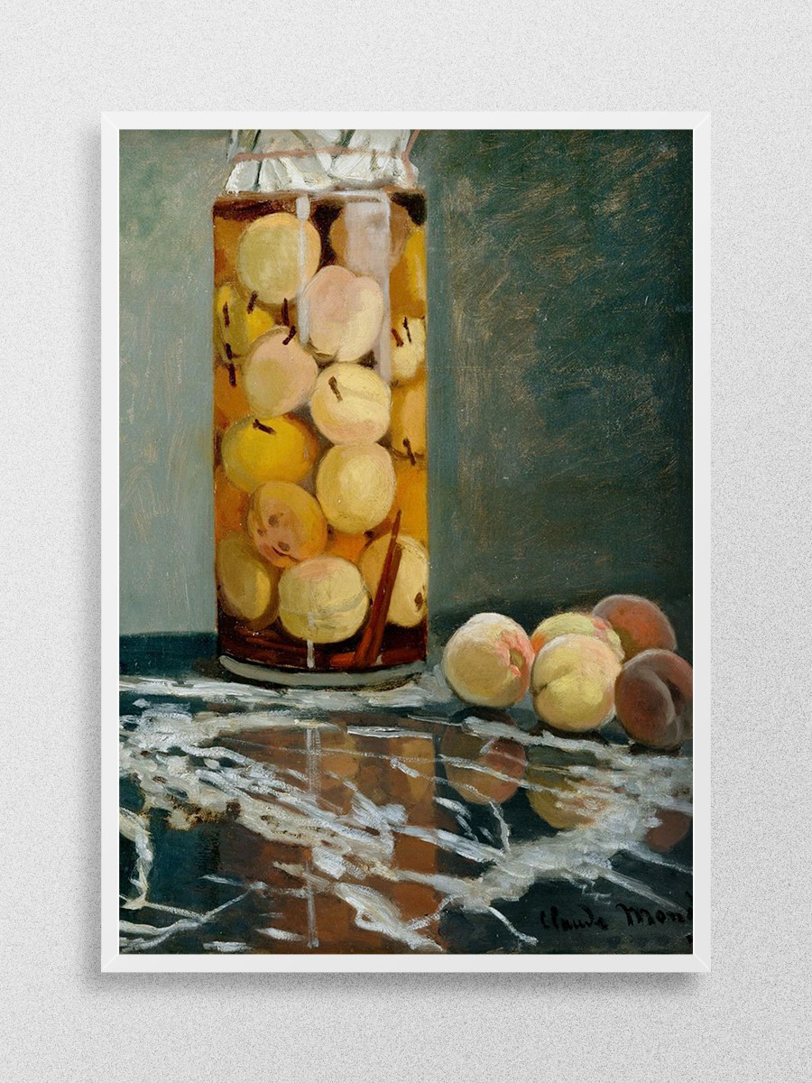 Monet Jar of Peaches Tablo Sanatsal Ünlü Ressam Poster Çerçevesiz Yüksek Kalite Poster