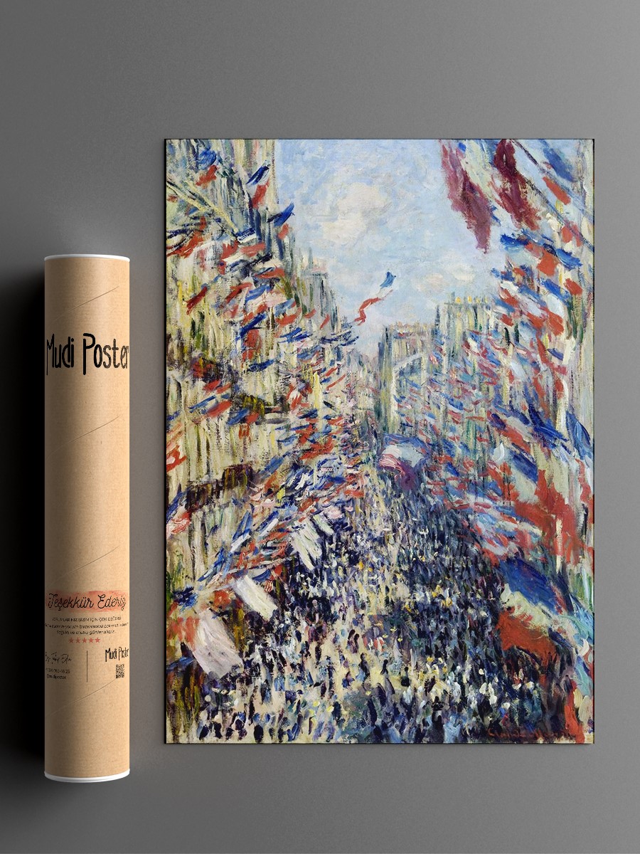 Monet Rue Montorgueil Tablo Sanatsal Ünlü Ressam Poster Çerçevesiz Yüksek Kalite Poster
